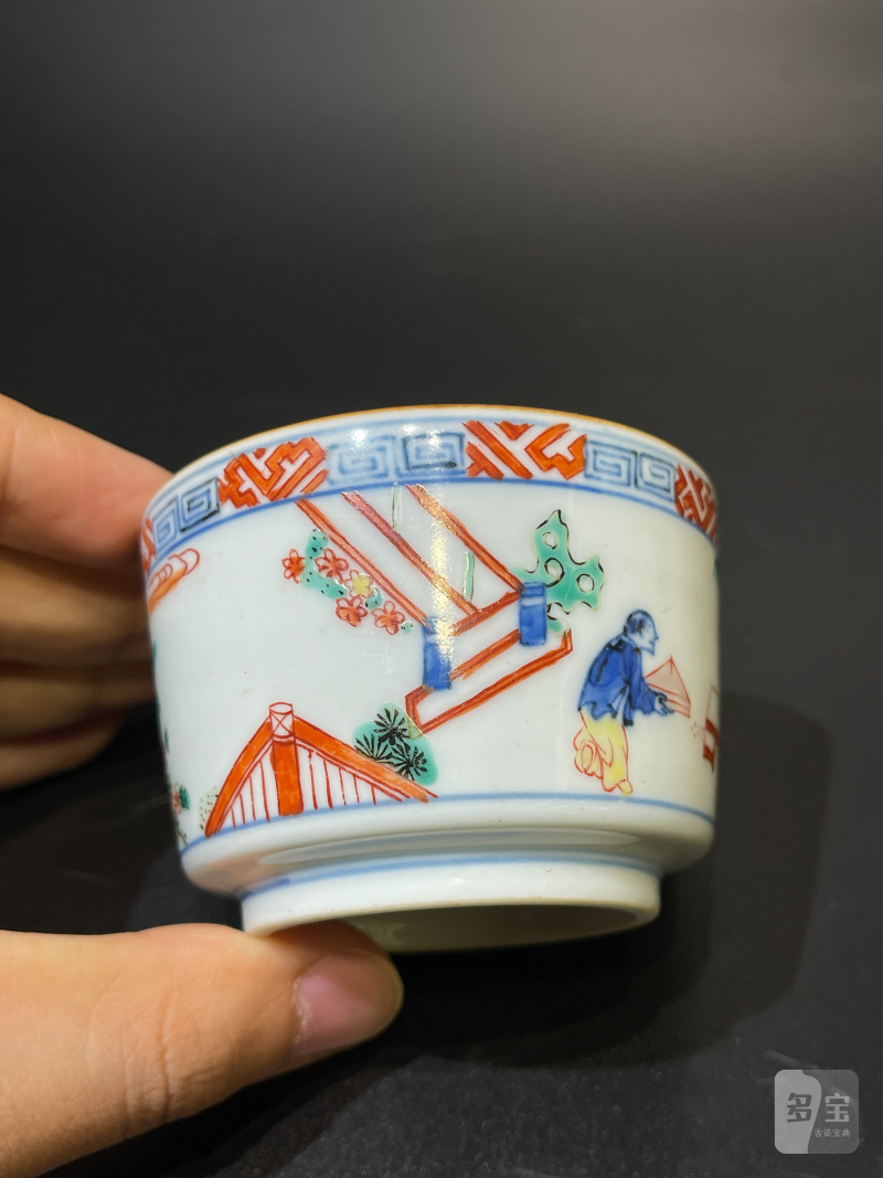 明末清初 青花五彩高士图琴炉 - 图7